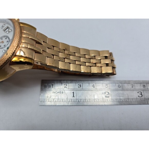 Michael Kors MK5026 Women Rose Gold MOP SS Chronograph Crystal Watch New Battery main image 8